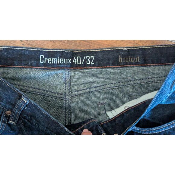 CREMIEUX Premium Denim Bootcut Jeans Men's 40x32 Dark Wash Distressed Big & Tall - Picture 2 of 5